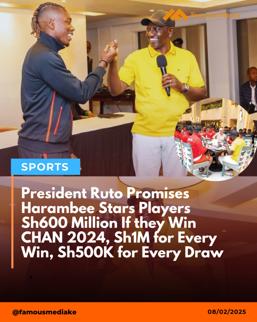 President Ruto Promises Sh600M to Harambee Stars if They Win CHAN 2024