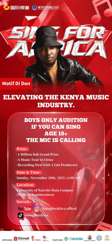 KSh 1 Million and a Global Stage: Sing for Africa Calls Male Artists to Audition