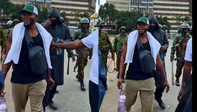Police Lobby Teargas at Rapper Khaligraph Jones and Arrow Bwoy in CBD
